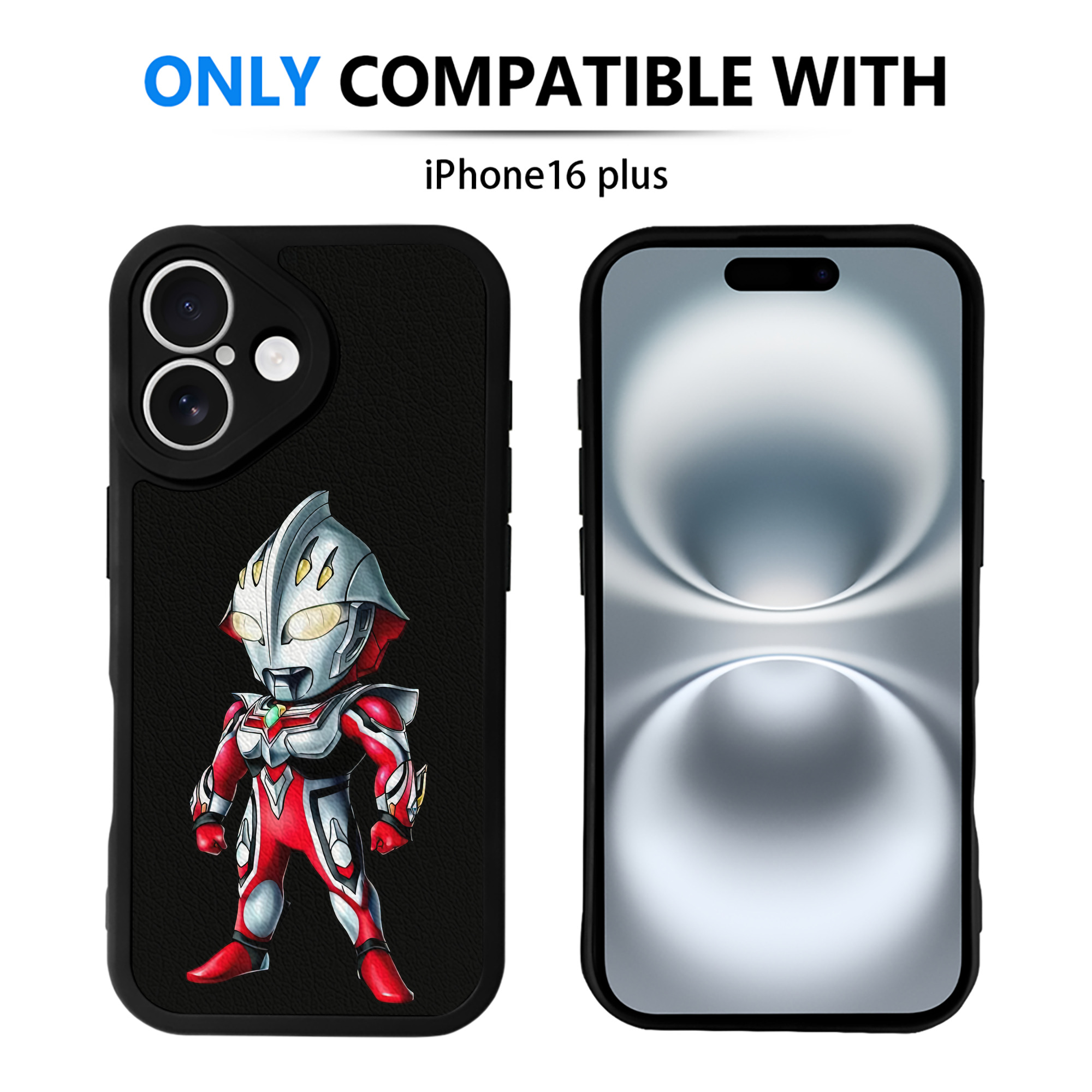 （画像用） ウルトラマン Ultraman 【iPhone 16シリーズ対応】シリコンスマホケース（レザー調） 材質：シリコン